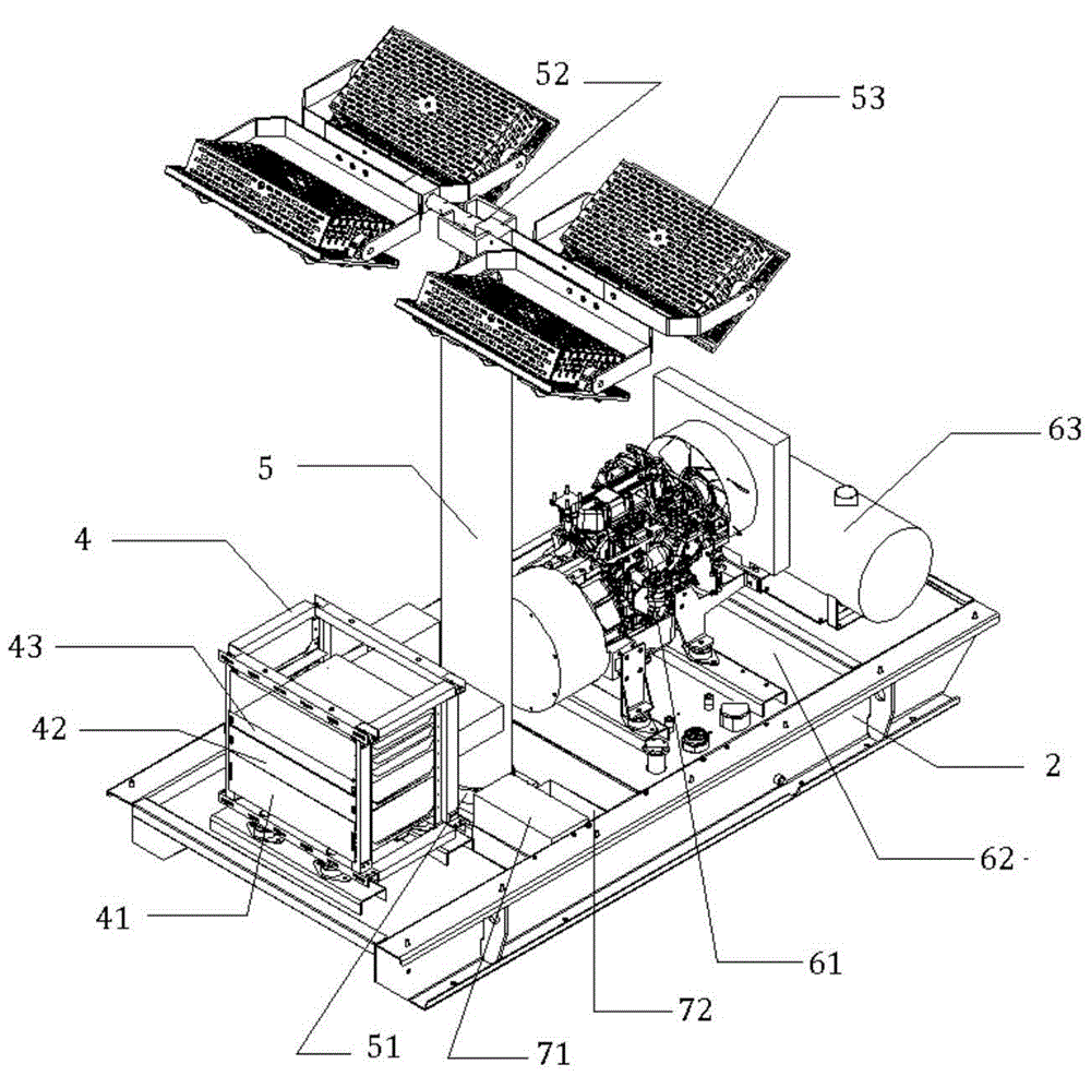 Frequency-conversion and energy-saving mobile illumination lighthouse