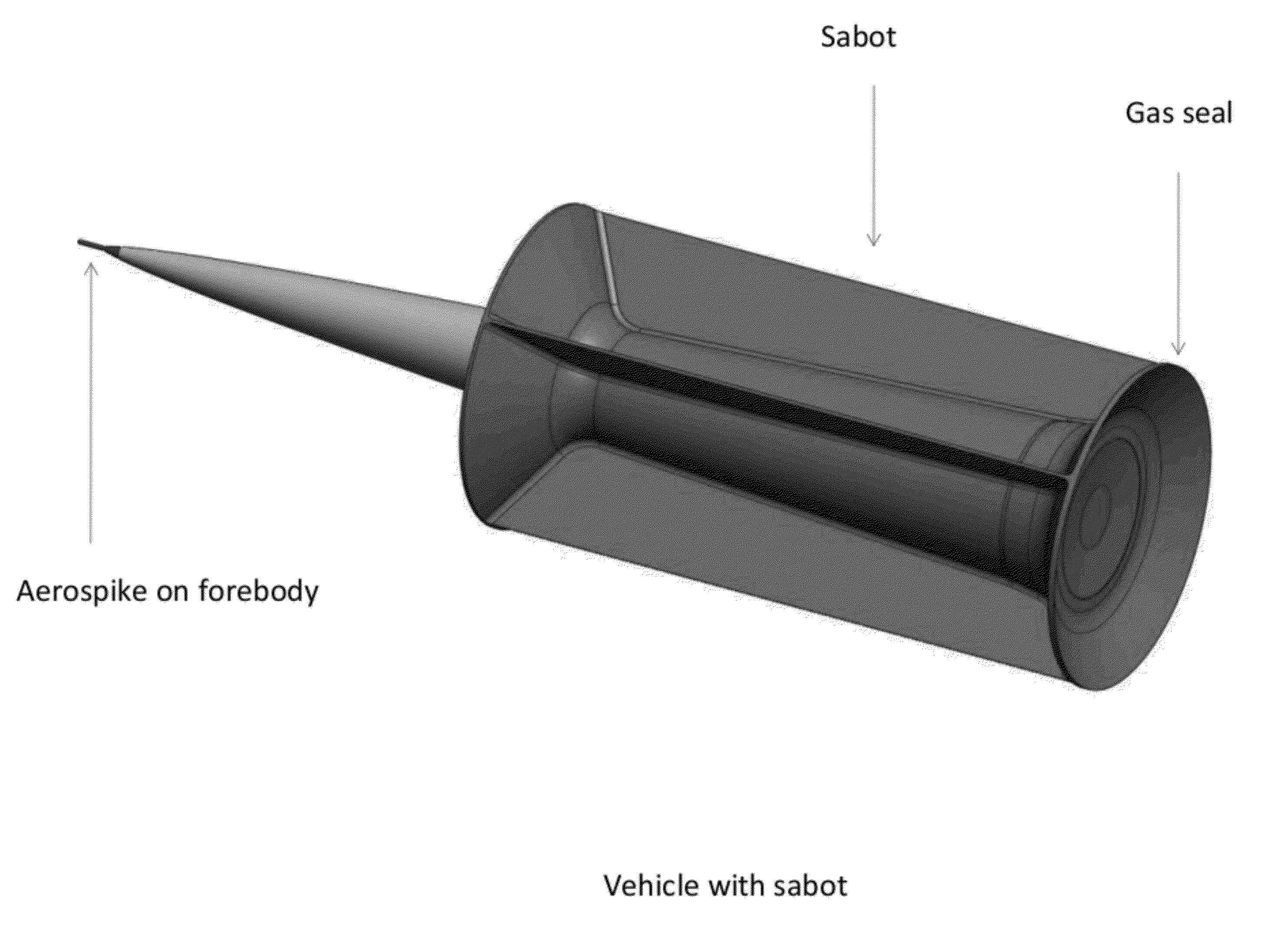 Vehicle for launching from a gas gun