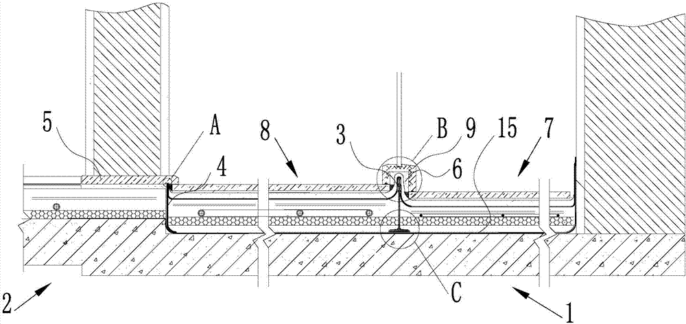 Bathroom waterproof system and construction method