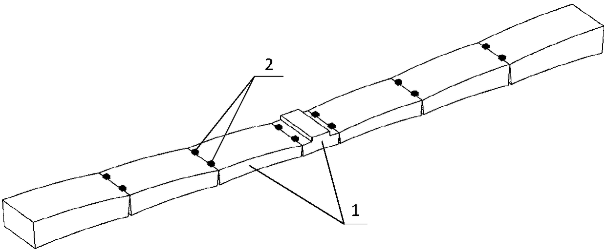 Structuring and constructing method for segment prefabricated spliced concrete arch bridge