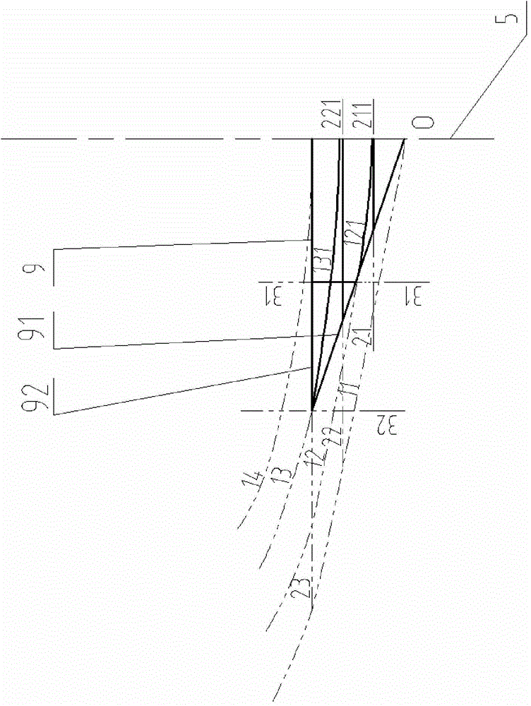 Hull without stern cover and unbalanced rudder blade