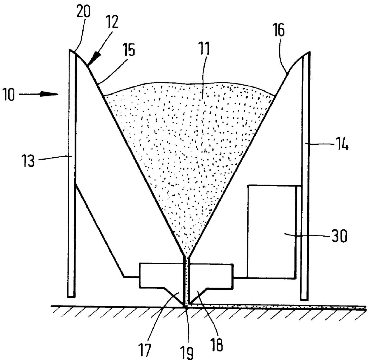 Apparatus and method for producing a three-dimensional object and for applying a layer of a powder material to a surface