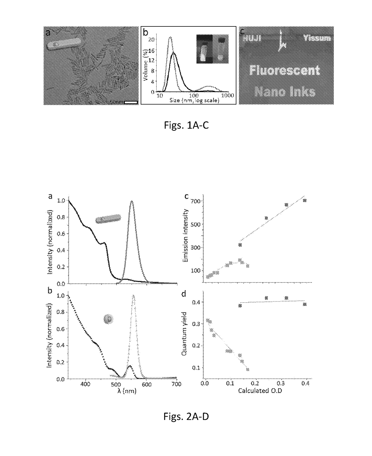 Patterns of fluorescent seeded nanorods