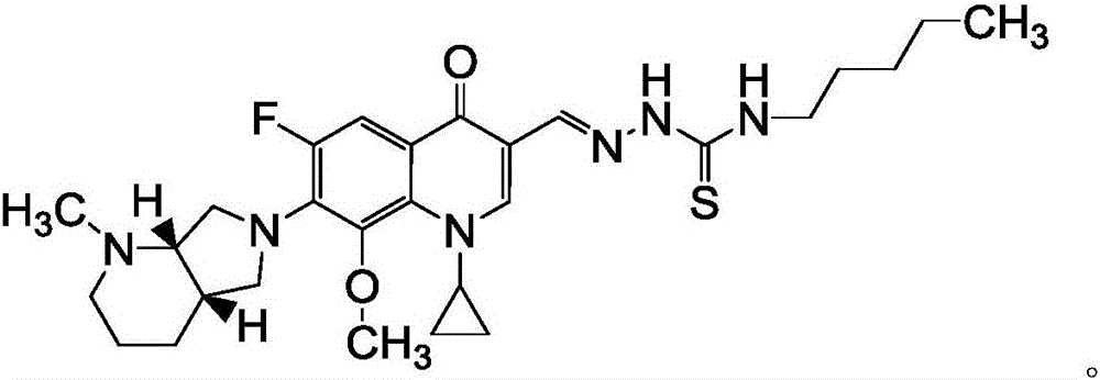 N-methylmoxifloxacin aldehyde thiosemicarbazone derivative, and preparation method and application thereof