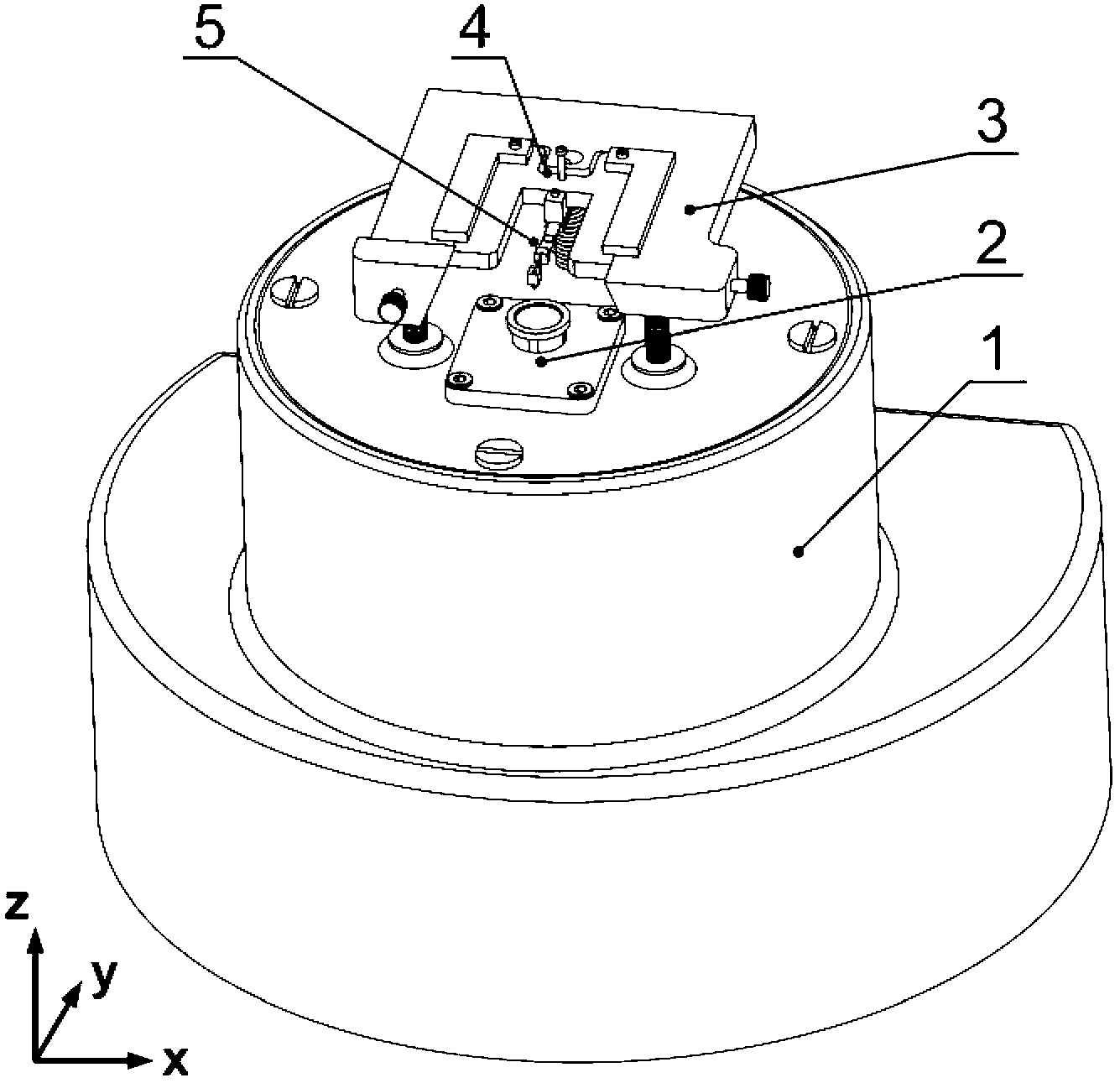 Device for testing nano scratch and friction stick-slip properties of film surfaces