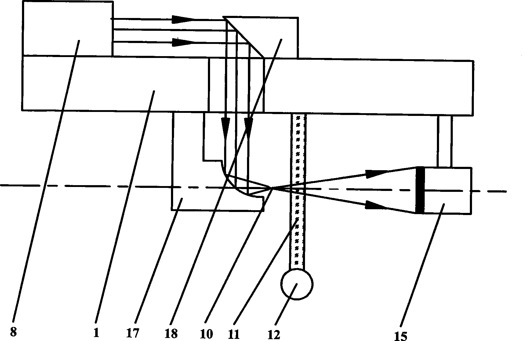 Sensing method and device for micro inner cavity and two-dimensional coordinate based on one-dimensional micro-focus collimation