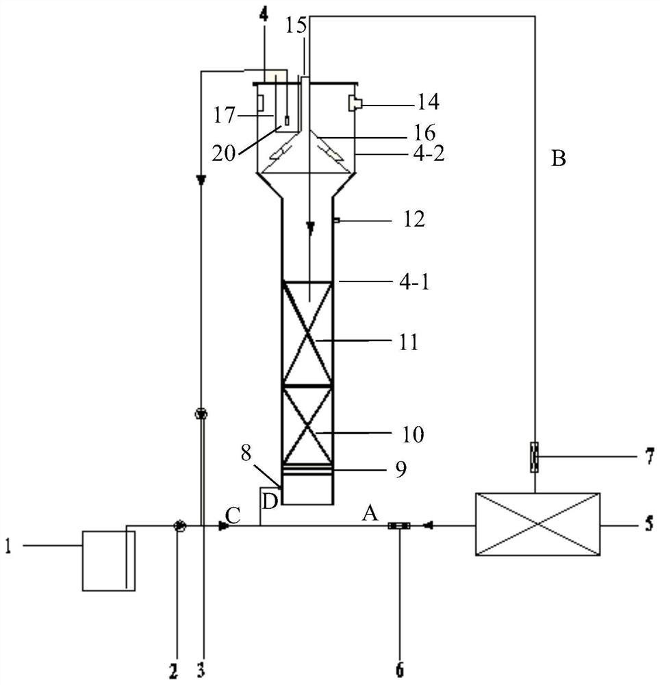 An anoxic denitrification fluidized bed treatment device