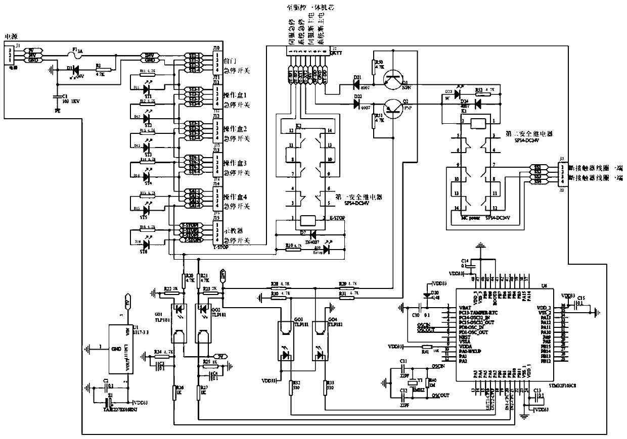 Emergency stop control method and system for robot