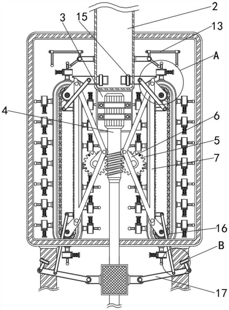 Desert tree planting device capable of automatically discharging and preventing collapse for ecological restoration