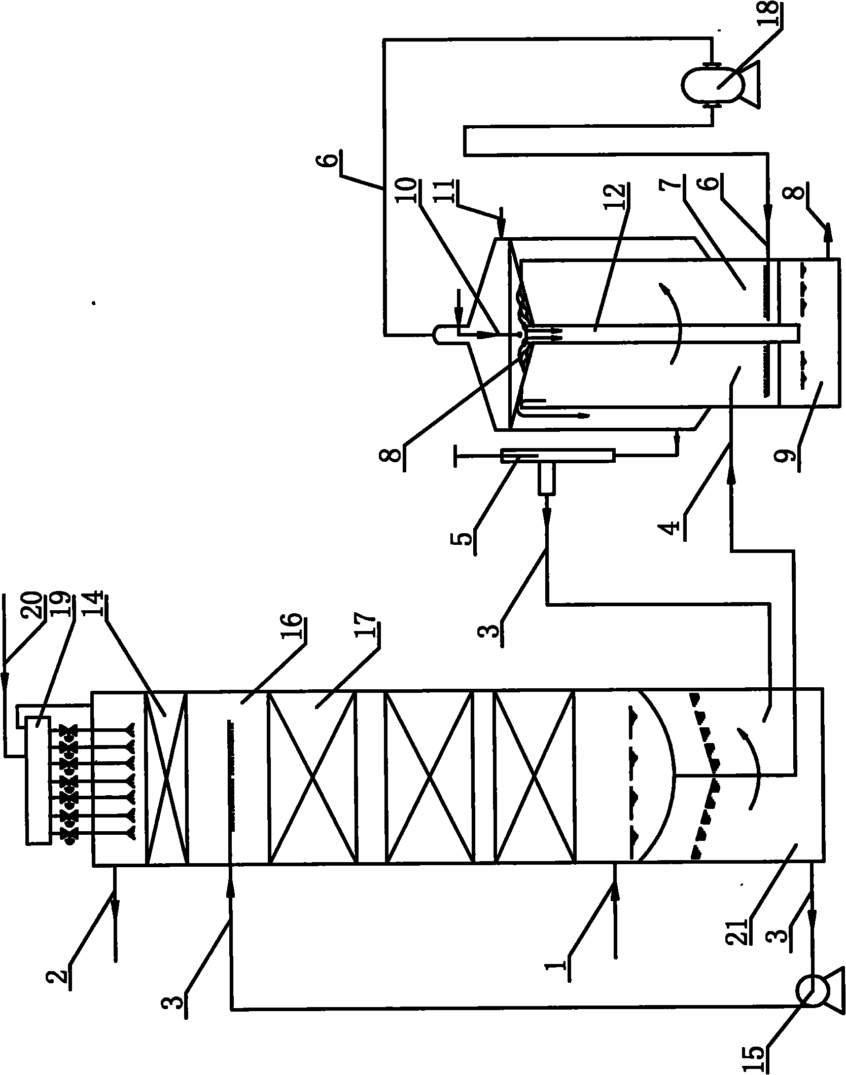 Gas desulfurization and regeneration process and device by liquid phase iron oxide powder suspension method