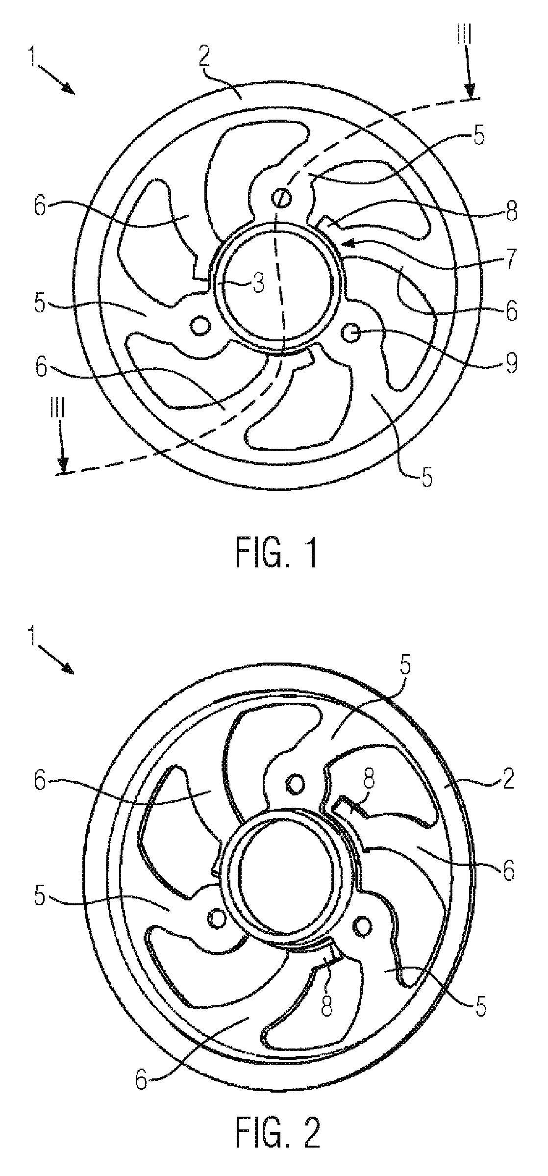 Spring washer and a bearing block including a spring washer