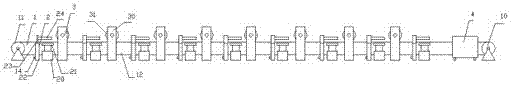 Forming device for multi-layer solid wood floor slab