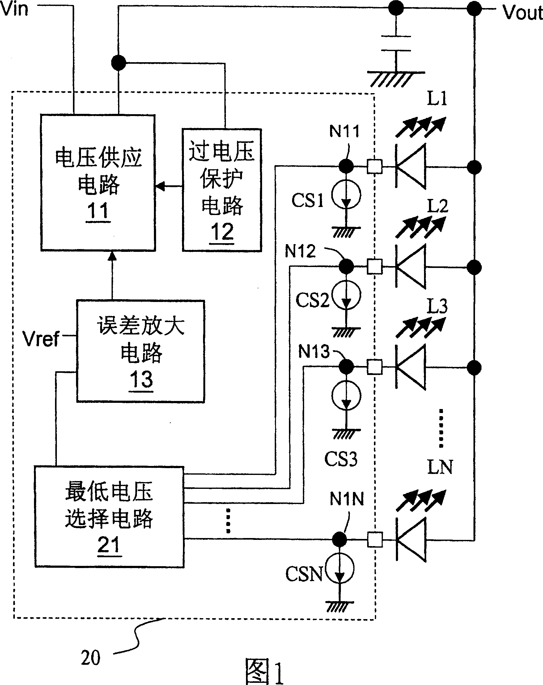 Backlight control circuit capable of automatically adjusting voltage and control method for luminous element