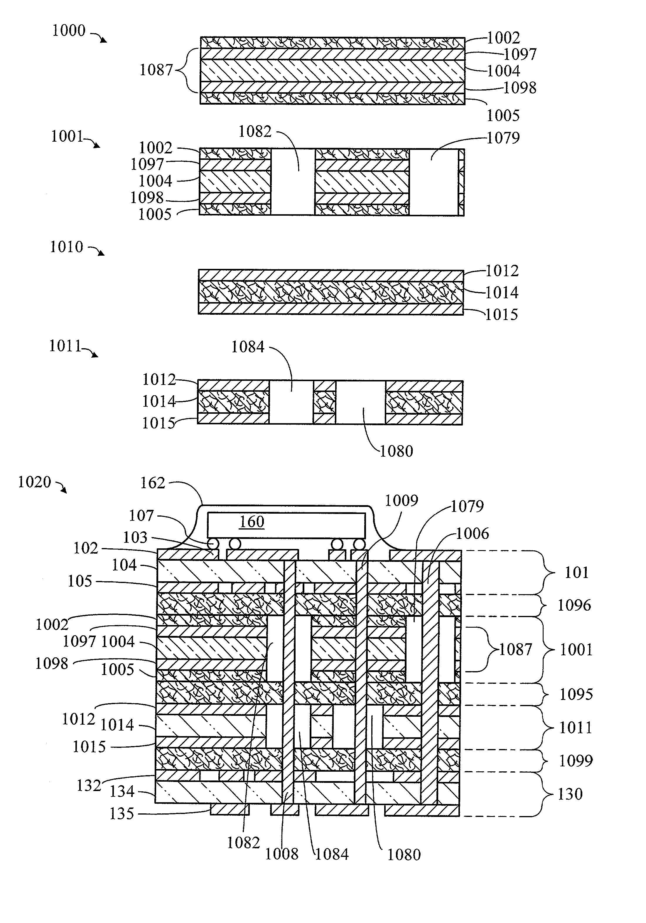 Low CTE power and ground planes