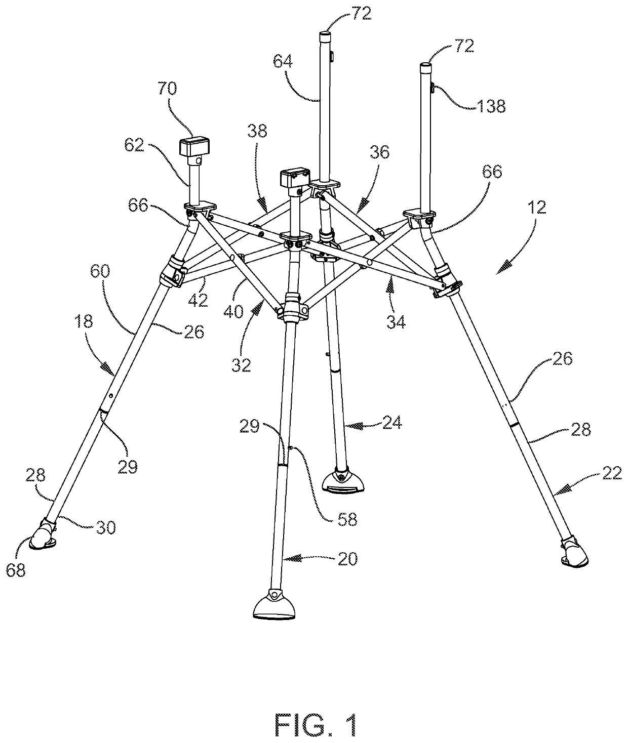 High chair apparatus with wide foot print