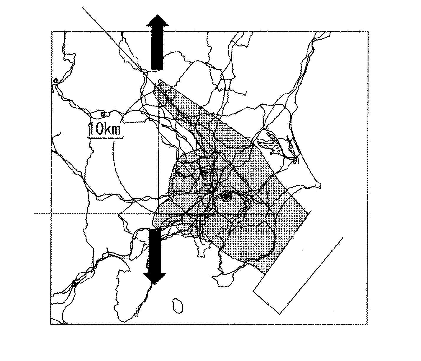 Method for displaying scale for enlargement and reduction operation, and device therefor