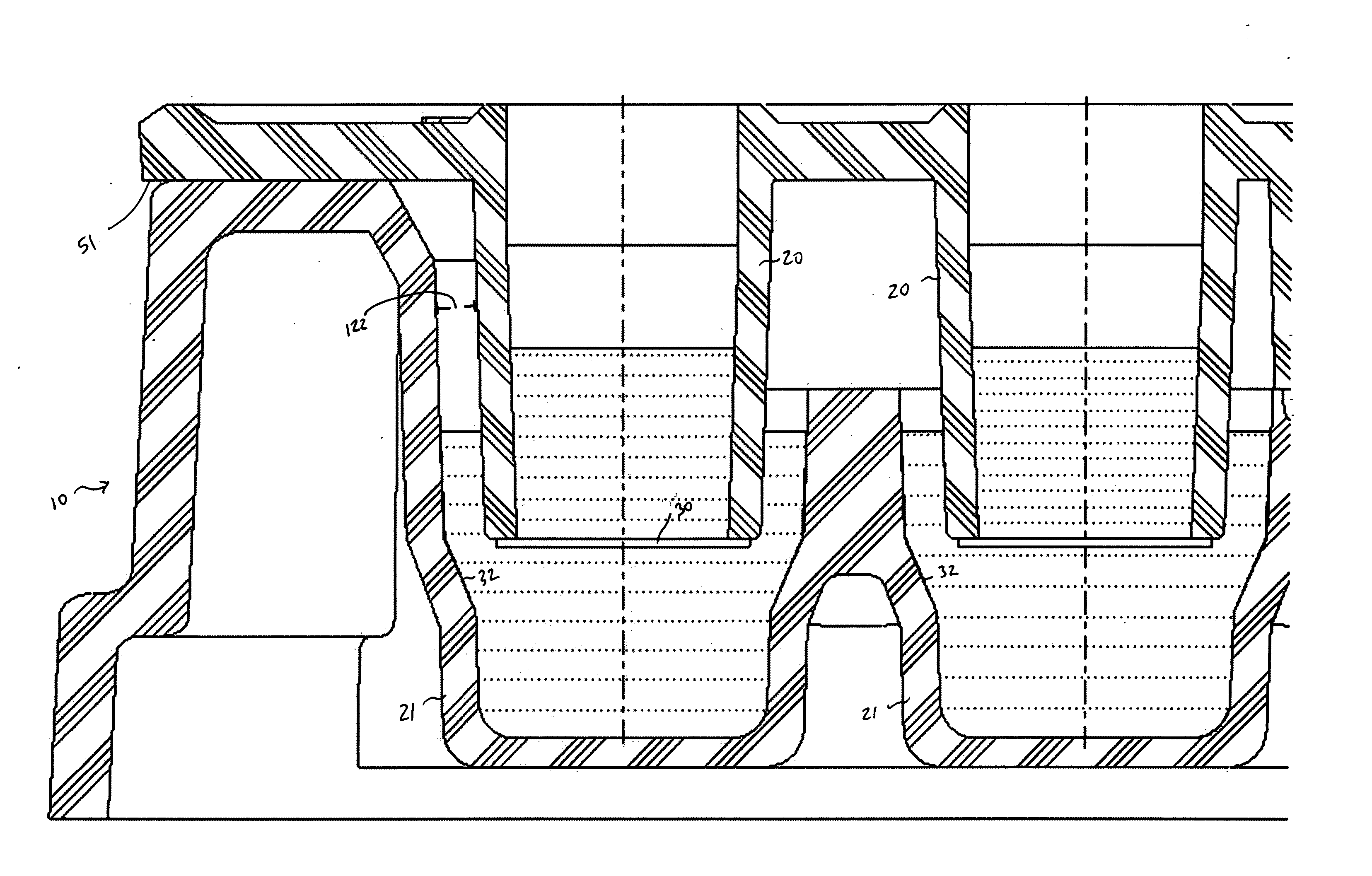 Receiver plate with multiple cross-sections