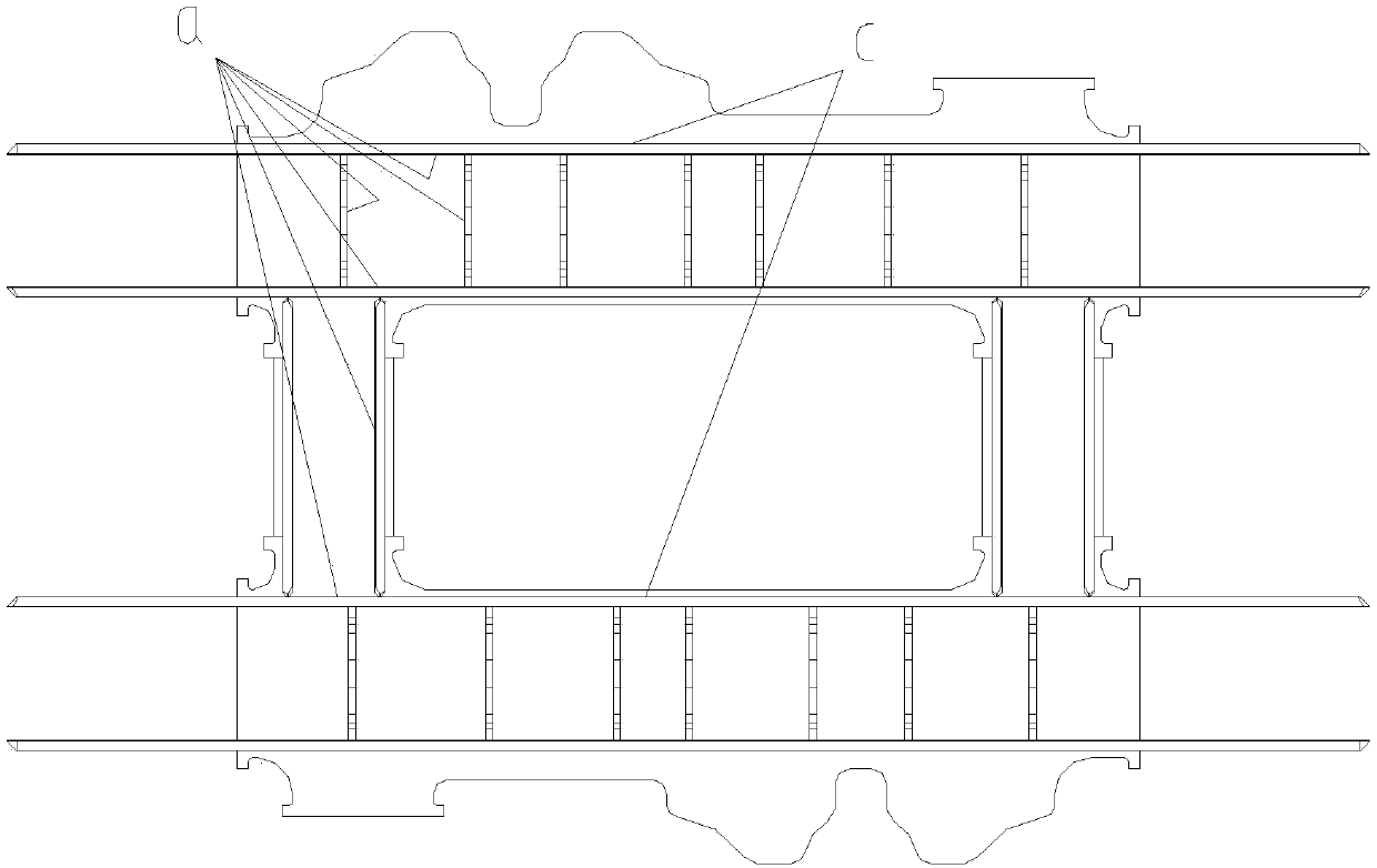 Assembling and welding process for box beam inserted and connected structure framework