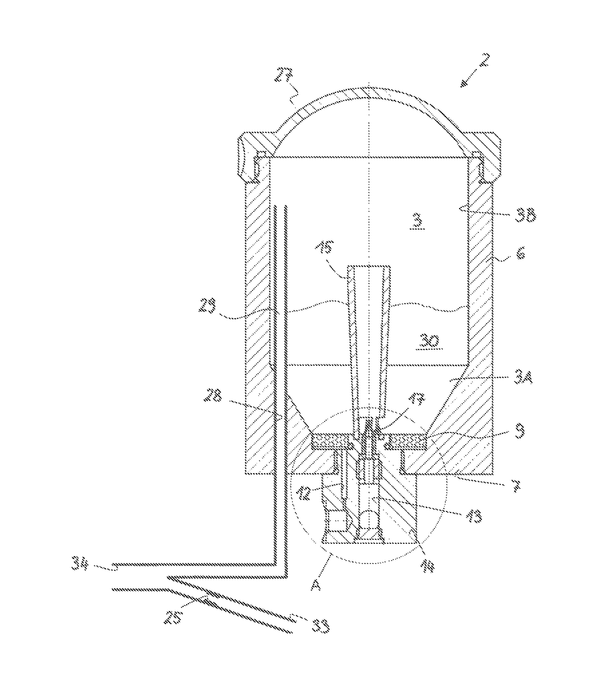 Medical or dental device for dispensing a powdered medium