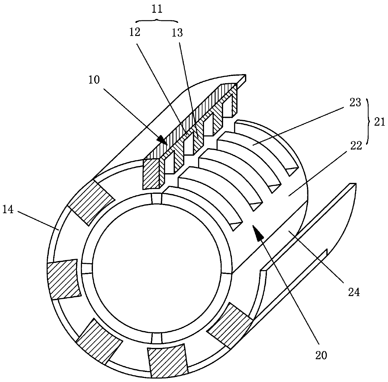 Switched reluctance motor including u-shaped rotor pole structure