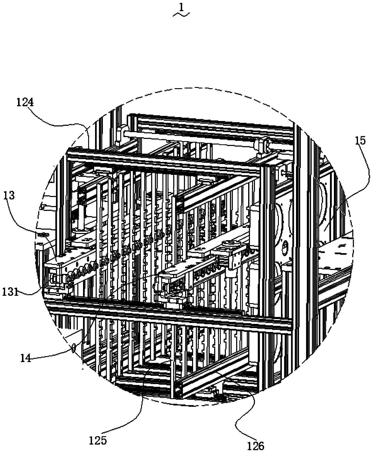 Large-size cooling buffer-storage machine