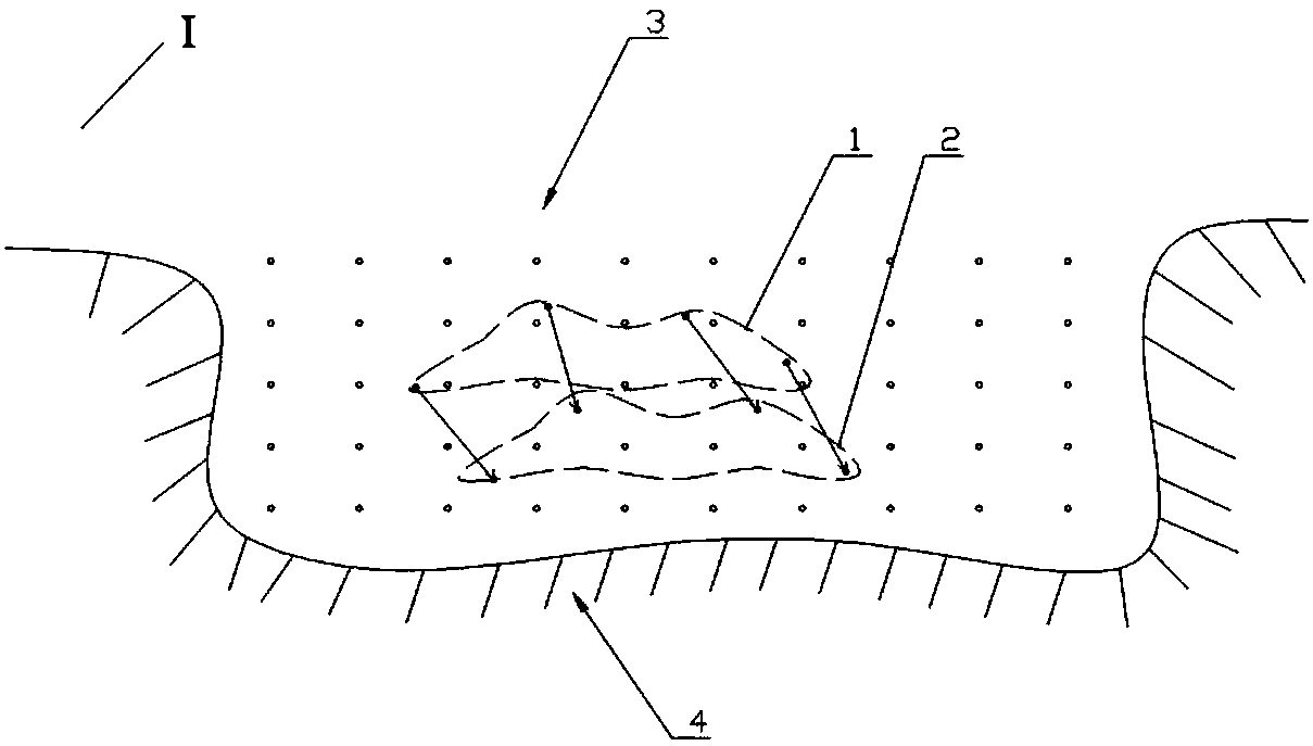 Blasting displacement measuring method and magnetic target device for measurement