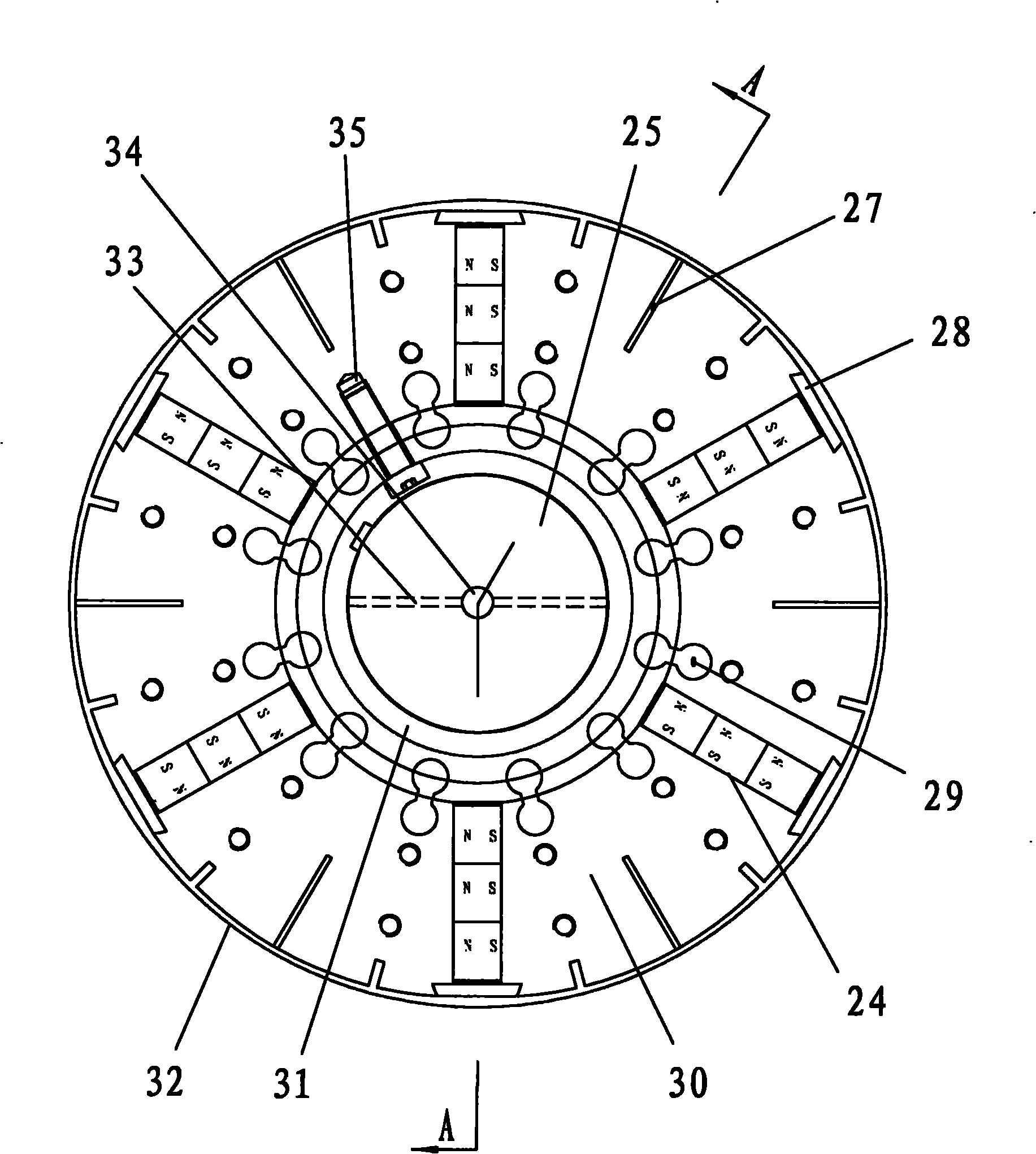 Novel permanent magnetic synchronous motor