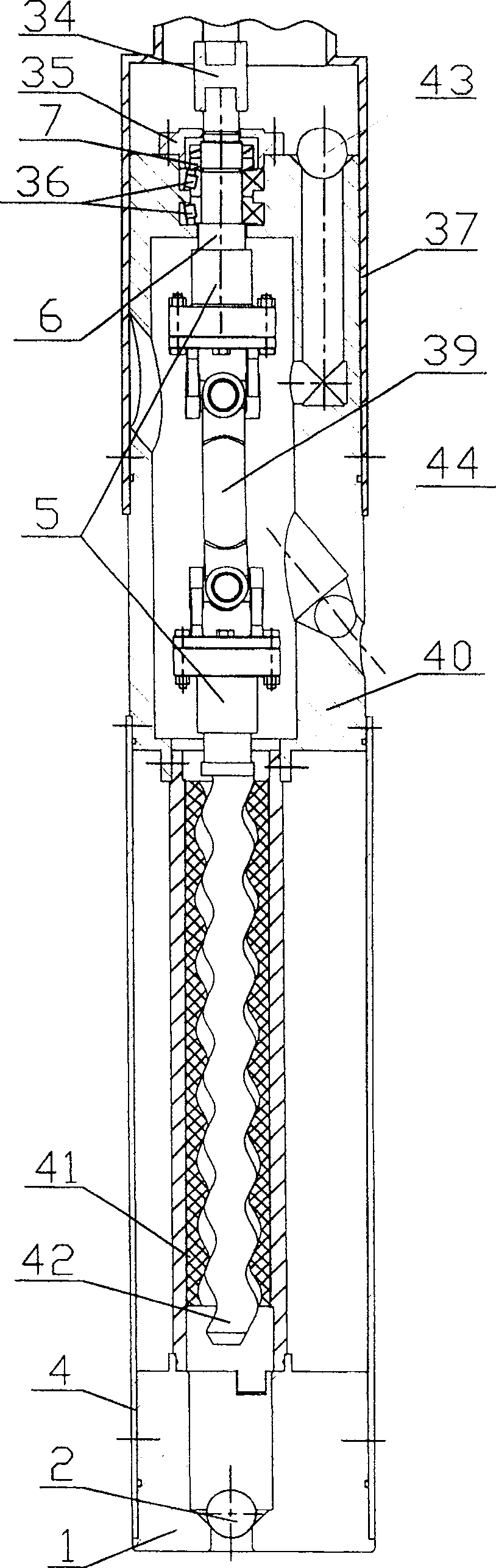 Straight line driving reciprocating rotation screw pump