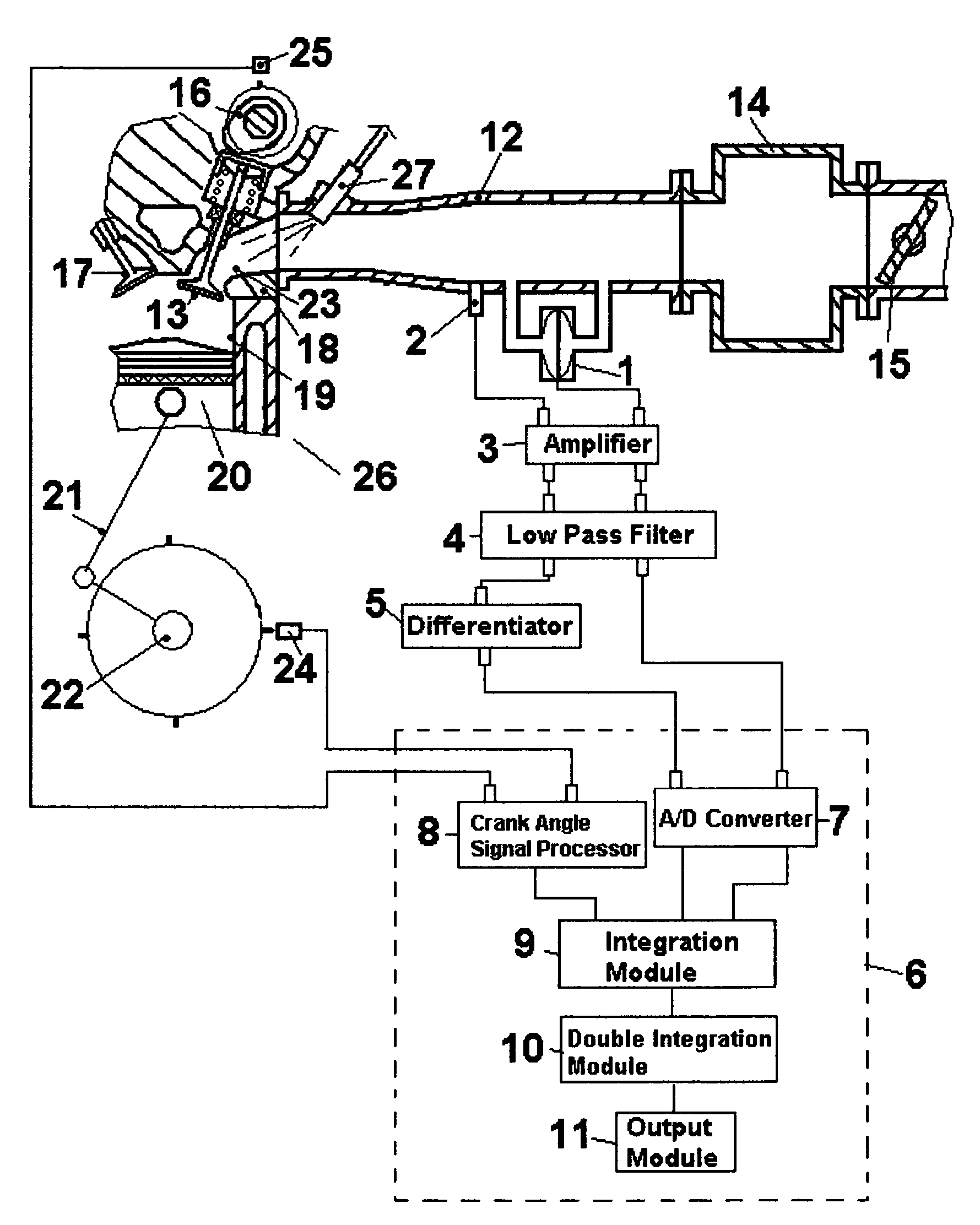 Engine suction air flow rate measuring device