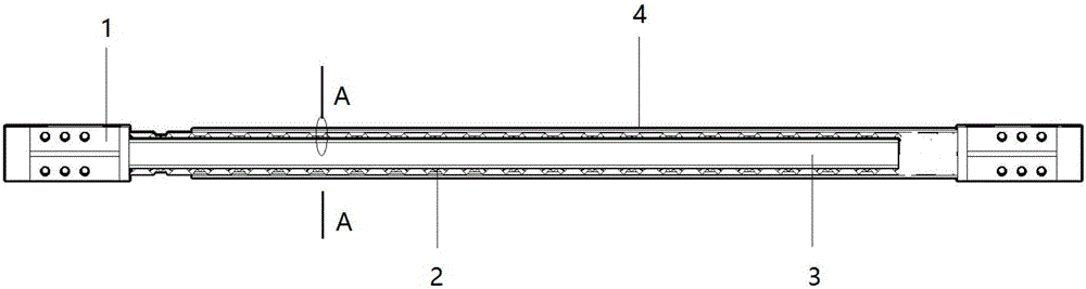 Sleeve buckling inducing support with length-variable double-layer indent-type inducing units