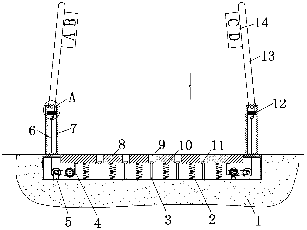 Automobile overload detecting device for bridge