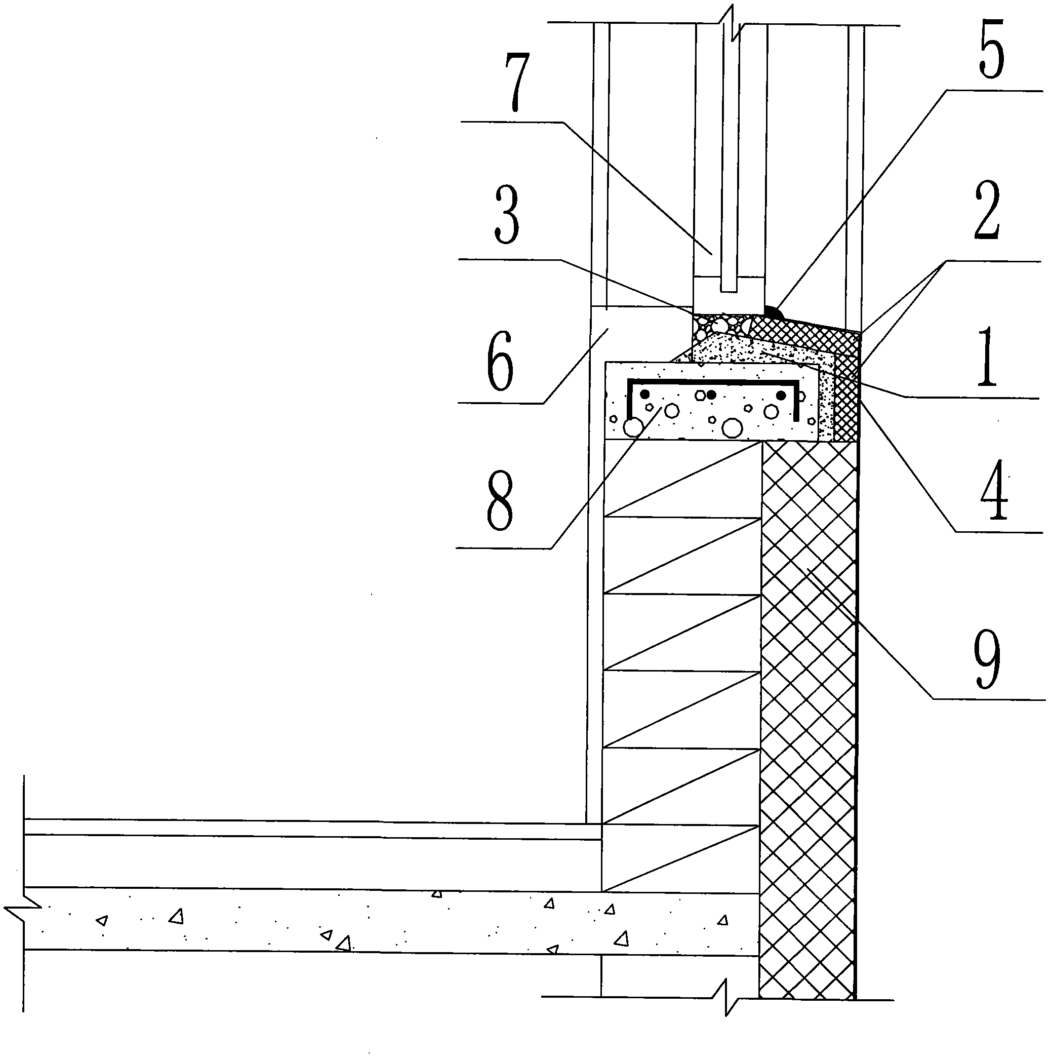 Process for constructing joints between bottom of window on outer wall and inside as well as outside of windowsill