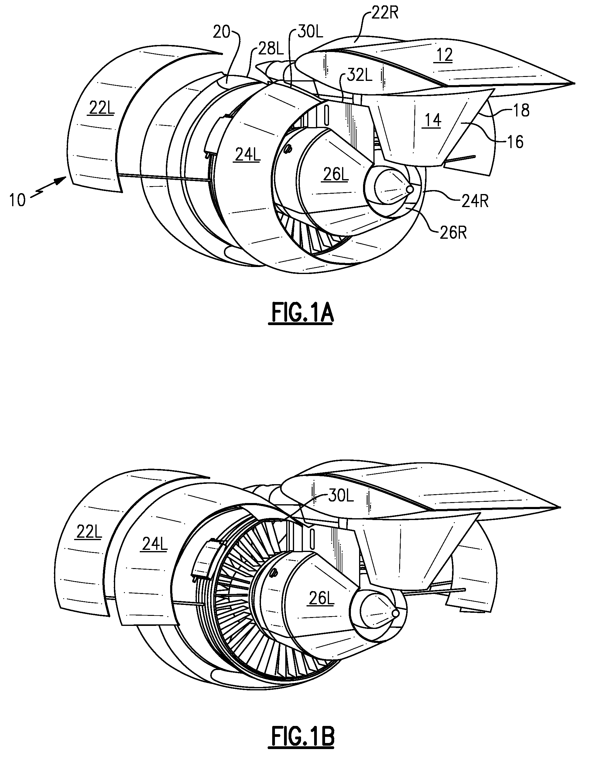 Nacelle assembly without lower bi-fi splitter