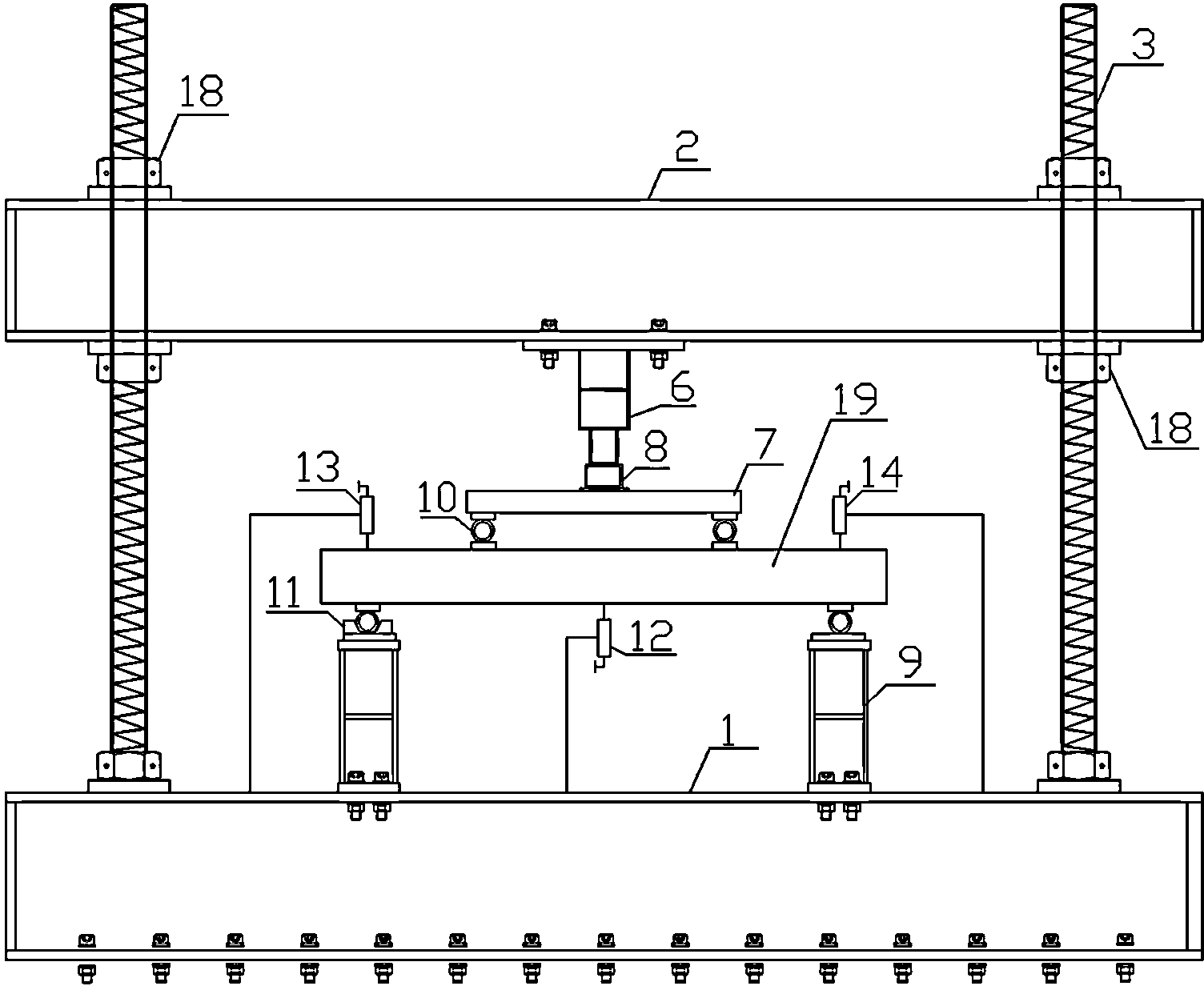 Static force load testing device for concrete beam