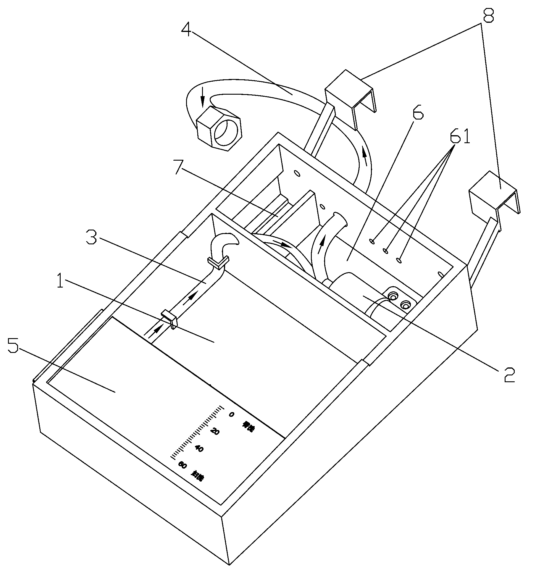 A water testing device for displaying the flushing function of the toilet seat