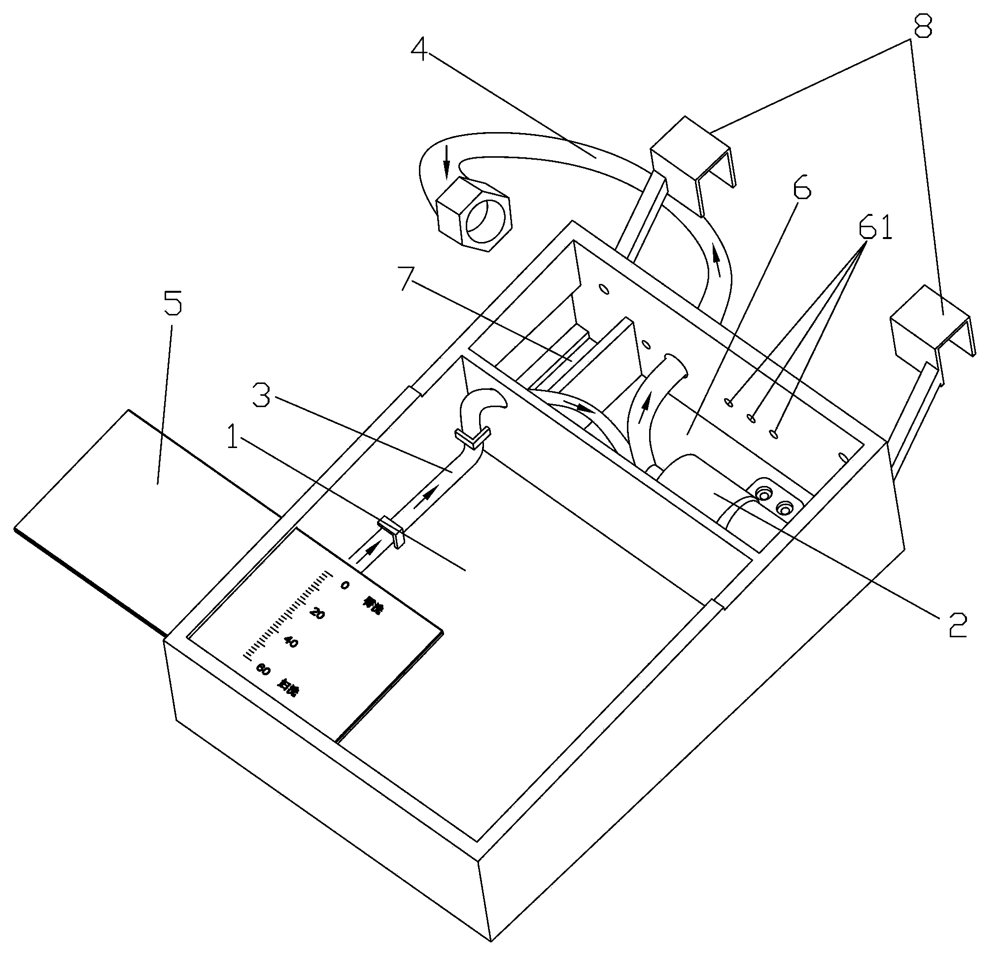 A water testing device for displaying the flushing function of the toilet seat