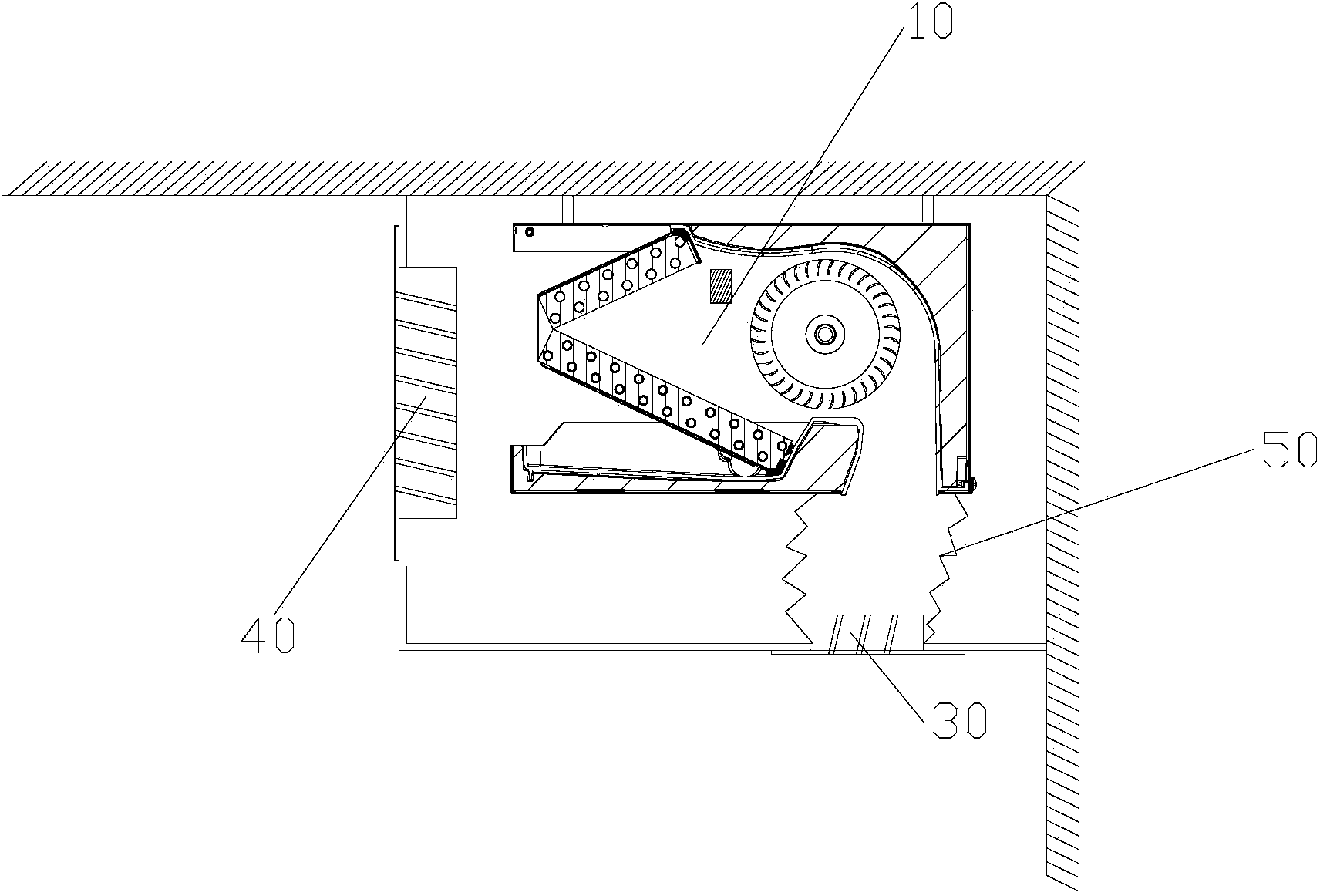 Ceiling type air conditioner indoor unit installation method and ceiling type air conditioner