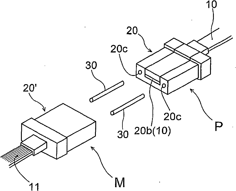 Optical waveguide for optical connector, optical connector using same, and method of manufacturing optical waveguide for optical connector