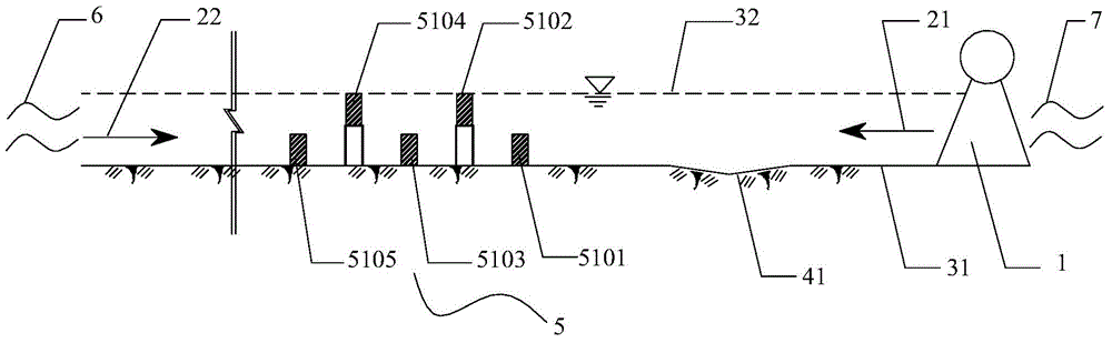 Water quality processing system of diversion and drainage river channel