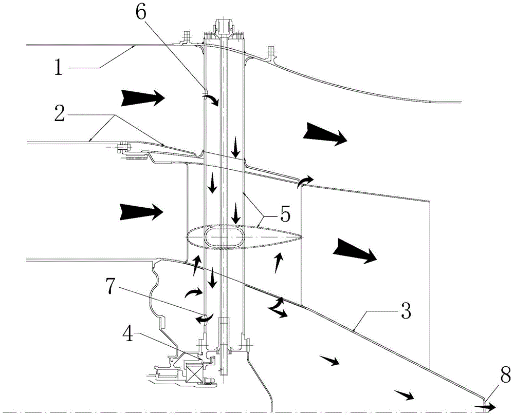 Turbine rear support bearing seat, cooling method and turbine fan engine