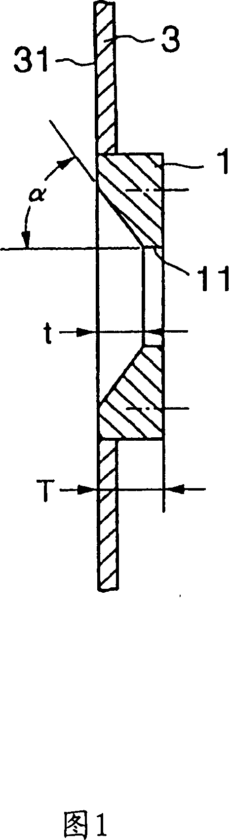 Easily polymerizable compound-treating apparatus using chamfered pot Flamge