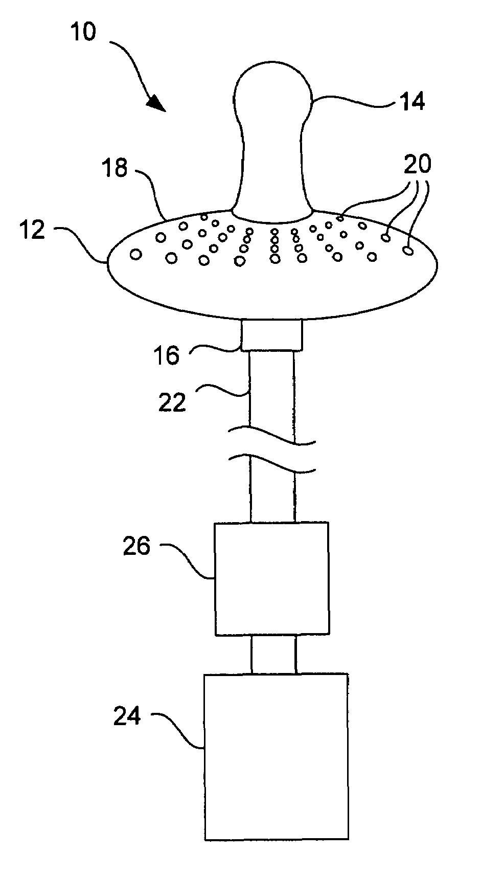 Gas delivery device for infants