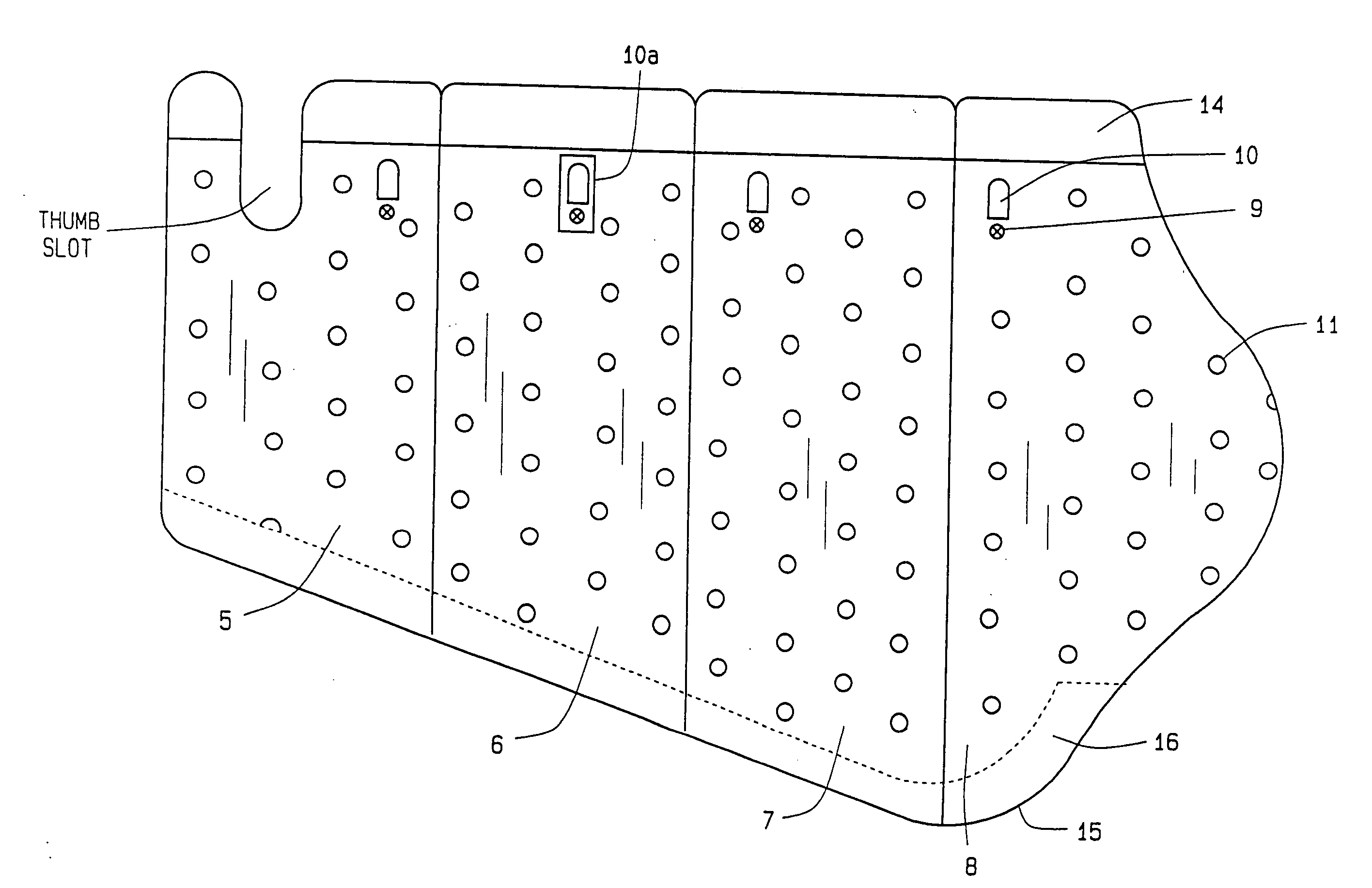 Segmented pneumatic pad regulating pressure upon parts of the body during usage