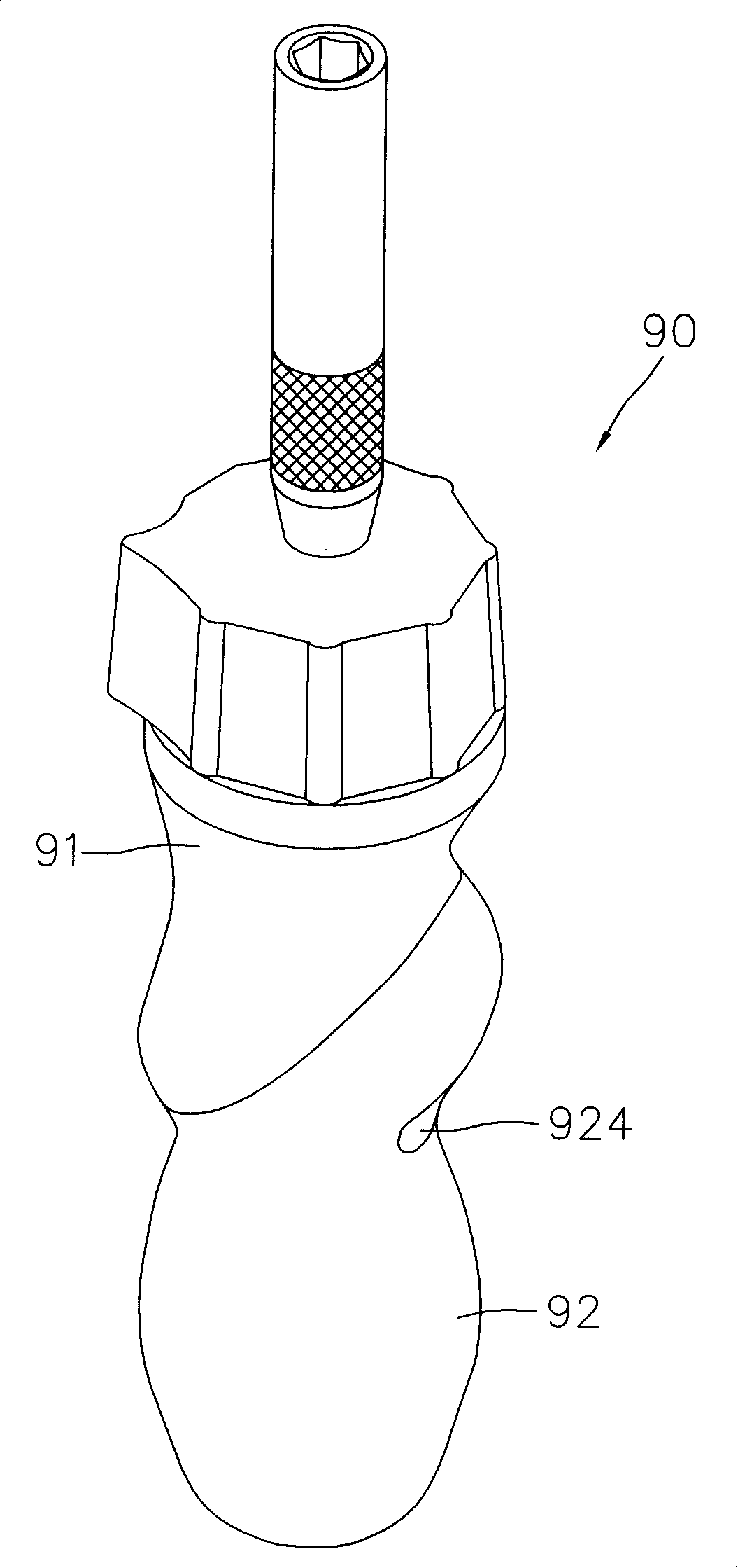 Ratchet screw handle torsion structure