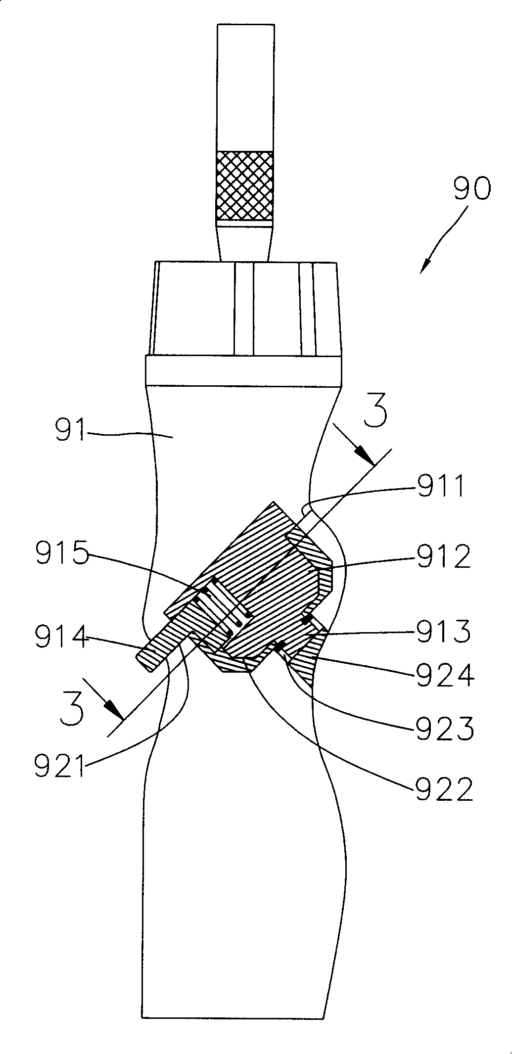 Ratchet screw handle torsion structure