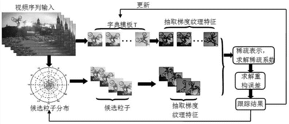 Sparse tracking method on basis of gradient texture features