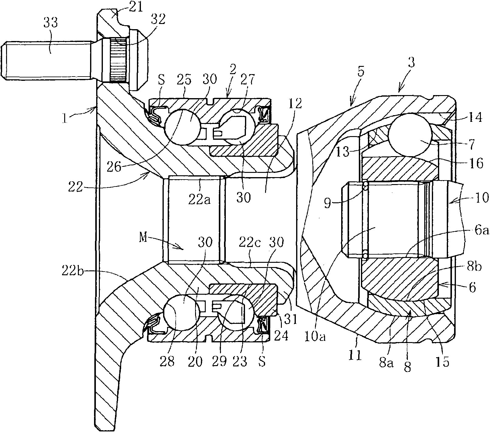 Bearing device for wheel