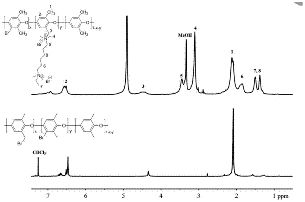 A kind of preparation method of double quaternary ammonium side long chain type anion exchange membrane