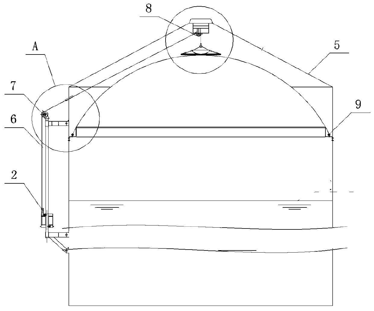 Large-scale sealed type gas and fluid integrated tank body and multiple gas pressure protecting device