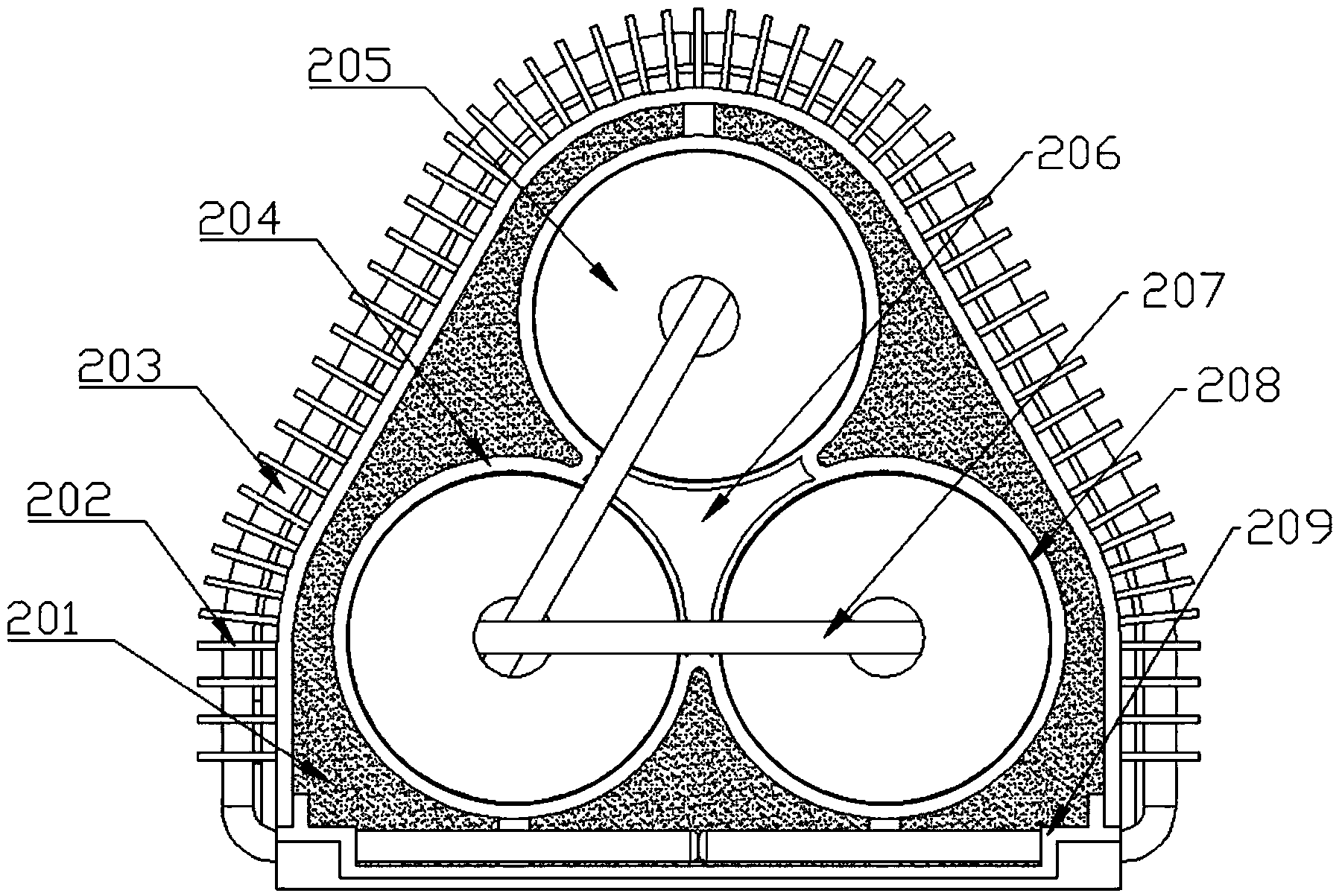 Power battery module based on air, hot pipe and phase-change material coupled cooling